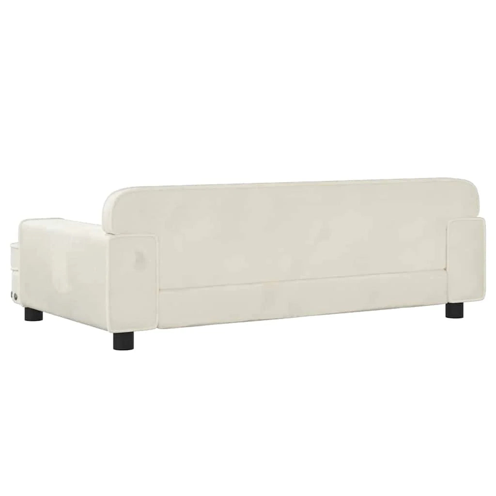 Cuccia per cani a forma di cesto comoda 90 x 53 x 30 cm velluto crema 02_0042996