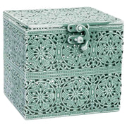 Scatola in metallo verde 12.5x12.5x11.5h cmh cm