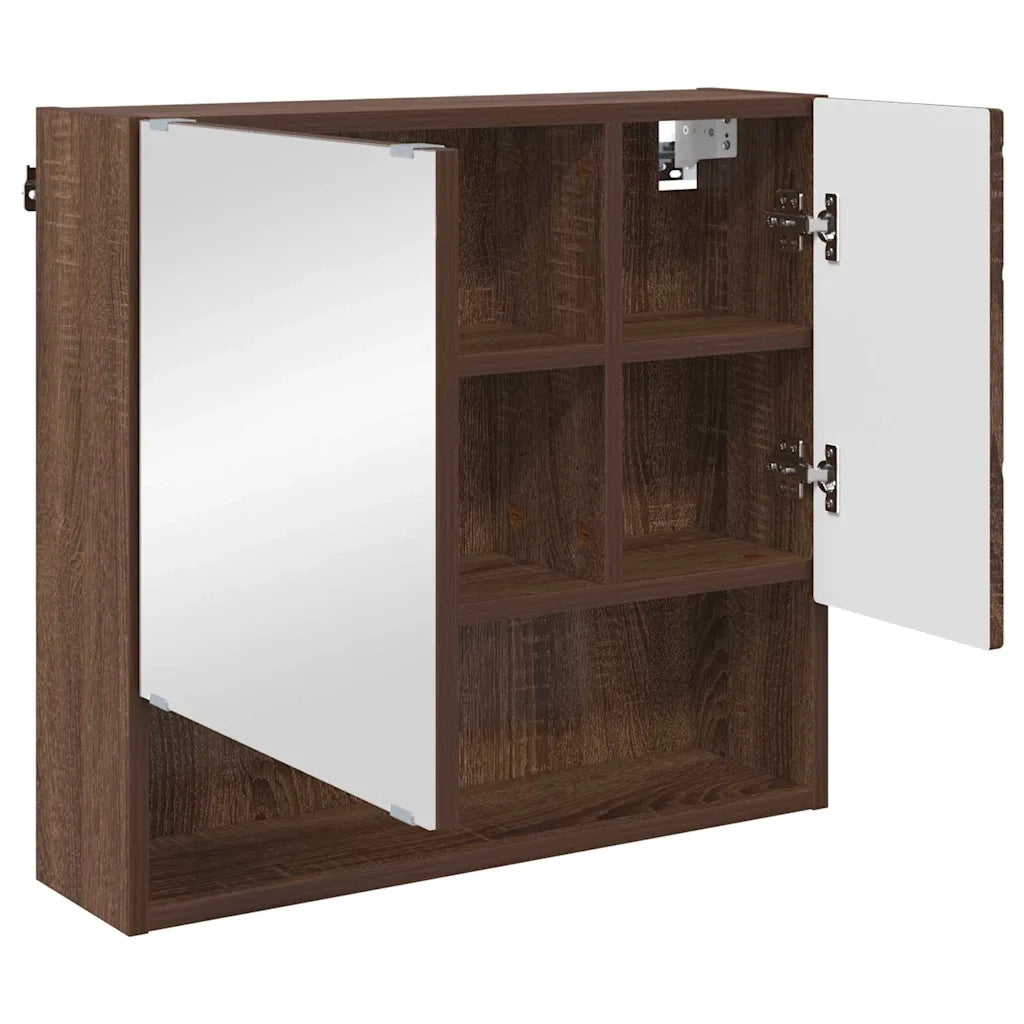 Set di mobili per il bagno con porta 3 pcs Rovere Marrone 3392950