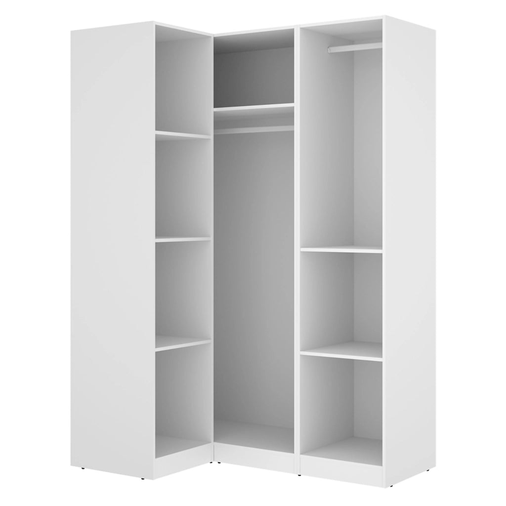 Armadio Camera da Letto Reeves, Guardaroba 3 Ante Appendiabiti, 95x142 cm Bianco
