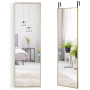 Specchio sopra la porta con cornice in alluminio vetro antigraffio, Specchio da appendere o da parete Oro