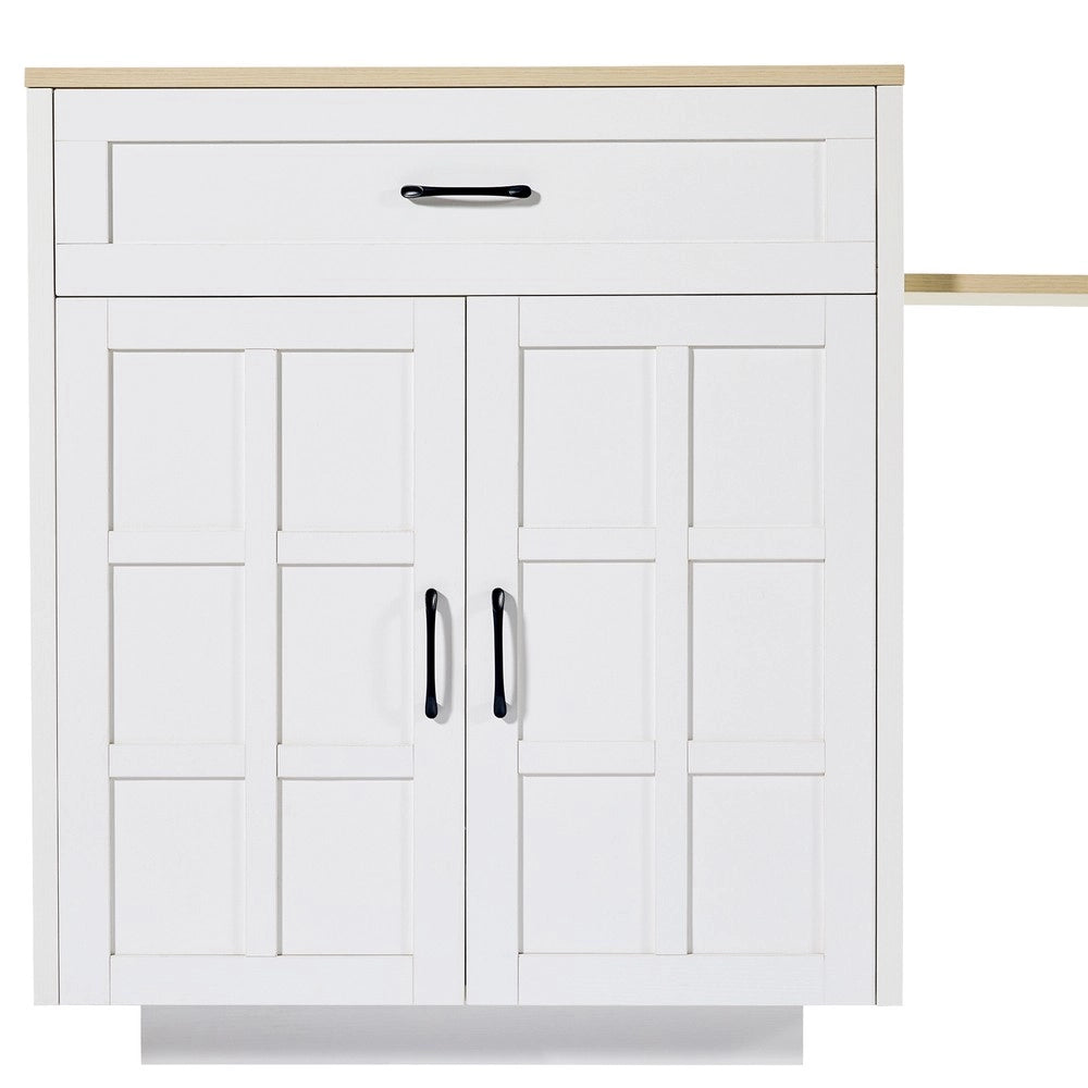 Tavolo da Cucina Allungabile con Cassetti e Vani ¨C Xylo ¨C Bianco, 133-202x70x93.5cm, 2-6 Persone