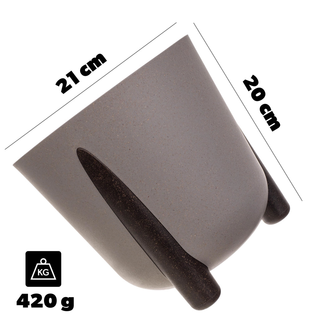 Vaso da fiori KADAX, coprivaso, con gambe, con inserto, moderno, grigio, 21 cm