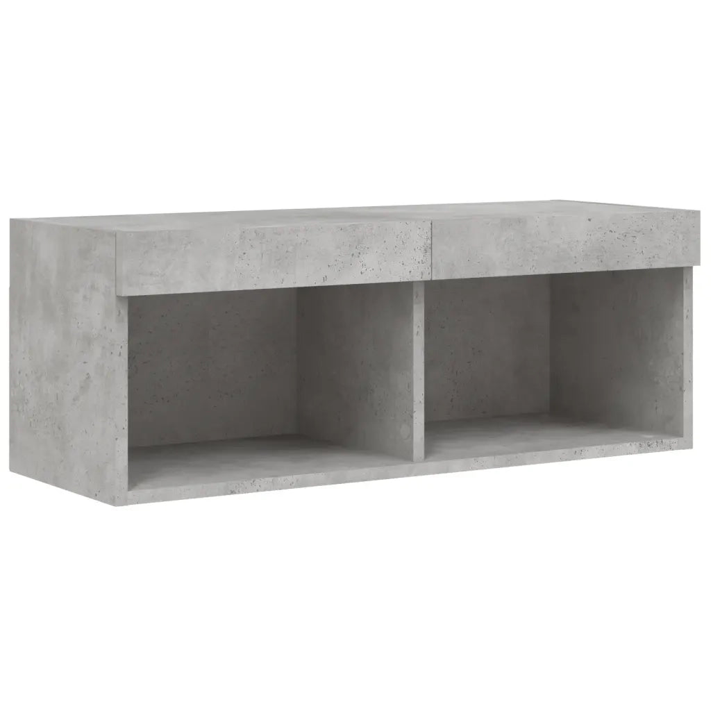 vidaXL Set Mobili TV a Muro 8 pz con Luci LED Grigio Cemento