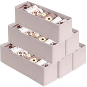 Organizzatore di cassetti pieghevole mini per abbigliamento, 6-pack, tessuto grigio per intimo, calze, cravatte e accessori, piccola cassetta per armadio (B-6 grigio chiaro)