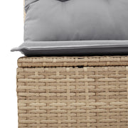 Set Divano da Giardino 11 Pezzi con Cuscini Nero Polyrattan