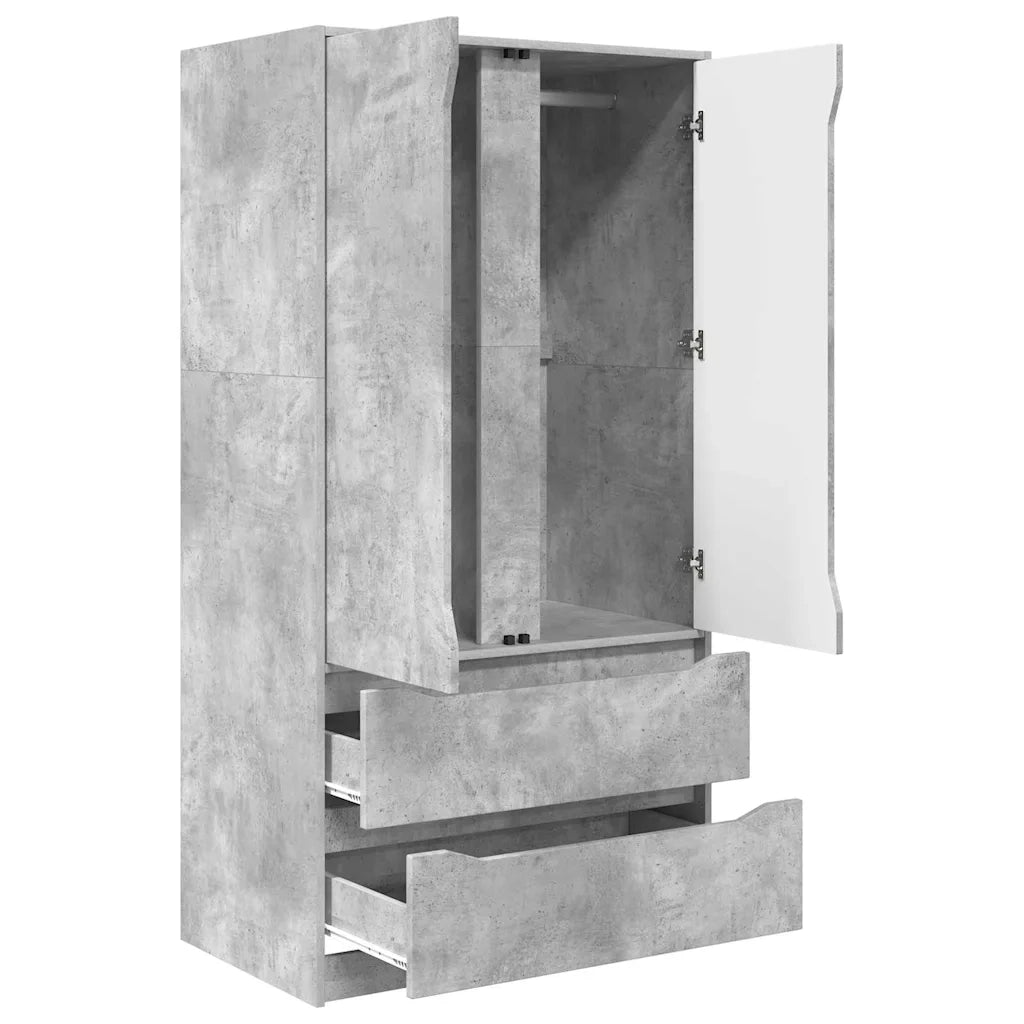 Guardaroba con cassetto Grigio Cemento 79,5 x 49 x 156 cm