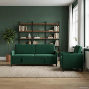 Set di Divani con Storage 2 pz Verde Scuro Poliestere 3429248