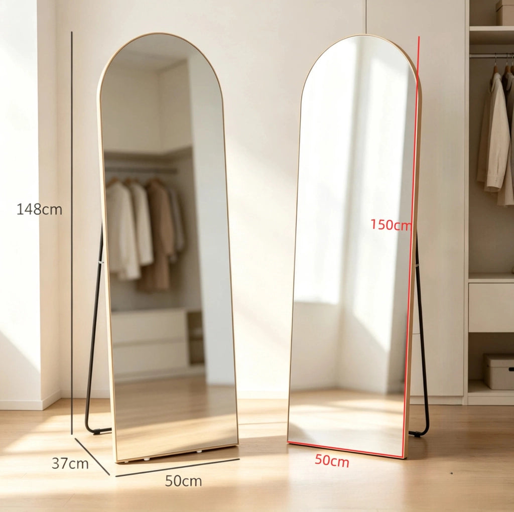 SPECCHIO Intero ad Arco 50x150 cm Oro da Terra e Parete