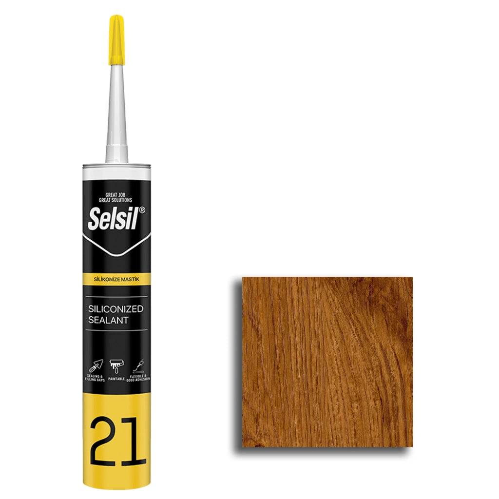 Silicone acrilico 500gr stucco per giunti COLOR ROVERE per Legno, Pvc, ferro, alluminio ecc