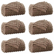 Coperte da Pile 6 pz Cammello 200 x 150 cm Panno
