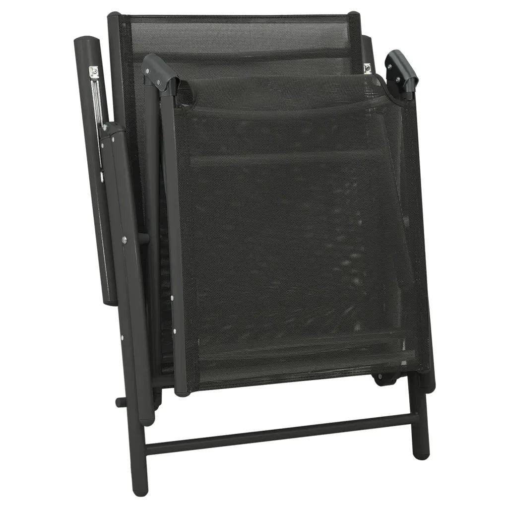 Set Divani da Giardino 3 pz in Textilene e Alluminio Nero 312198