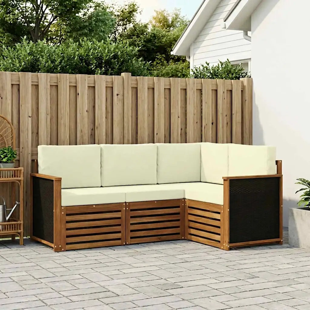 Set divani con cuscino 4 pcs Legno di Acacia Massello 3384281