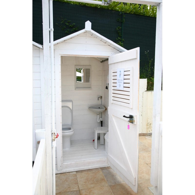 Spogliatoio da spiaggia, giardino e piscina, in legno con pavimento, perline spessore 16mm mod. S120