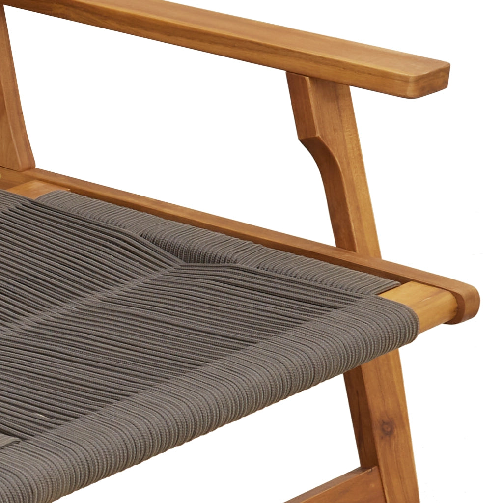 Panchina da Giardino Grigia 76x122x73 cm in Legno Massello di Acacia