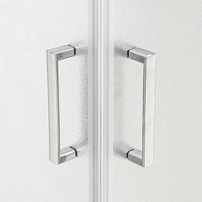 Set maniglie per porta doccia dentro-fuori cromate design squadrato
