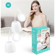 Trade Shop - Lampada Touch Tx-9082 Tavolo Led Usb Specchio Ricaricabile 3 Luminosità Snodabile -