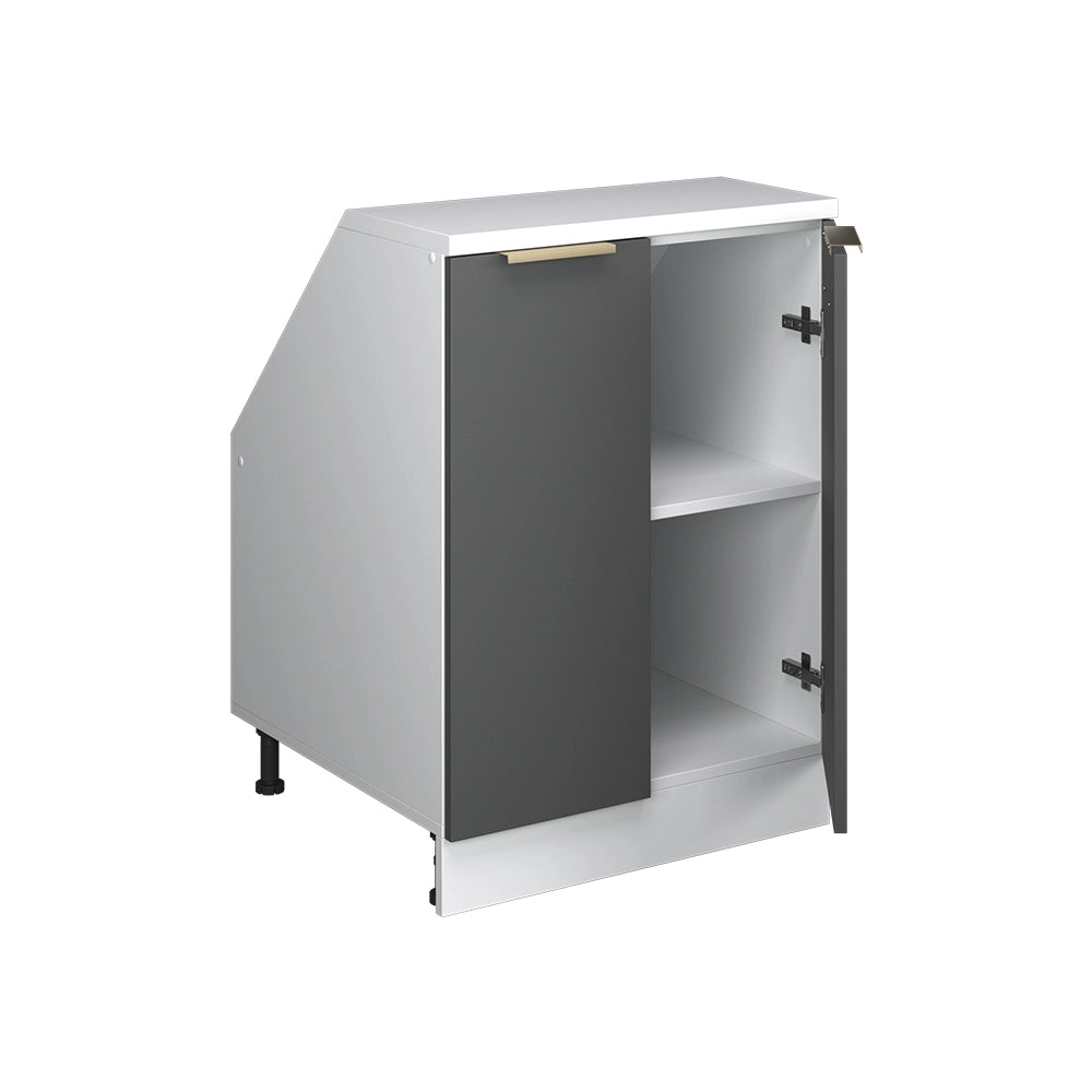 Mobile sottotetto Rion Antracite-oro/Bianco 60 x 83.8 cm con 2 porte, carcassa 60 cm profondità Vicco
