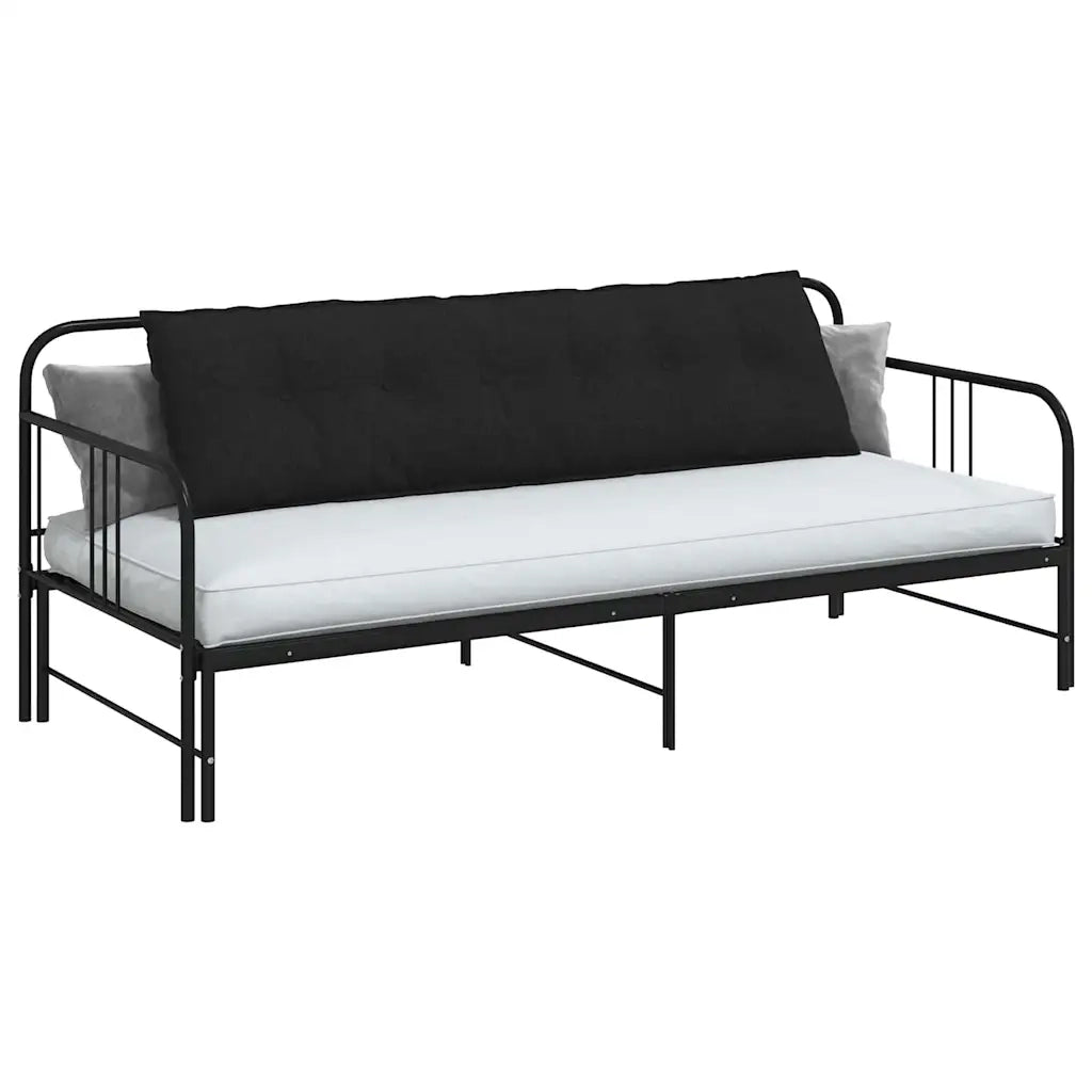 Cuscino per Schiena Nero 180 x 19 x 50 cm Tessuto