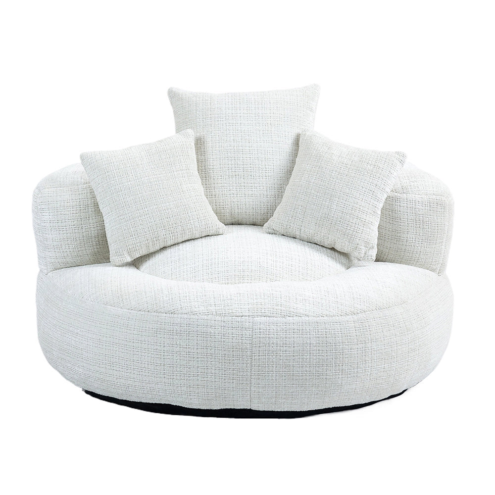 Chaise longue - Xylo - gaming chenille beige con 3 cuscini