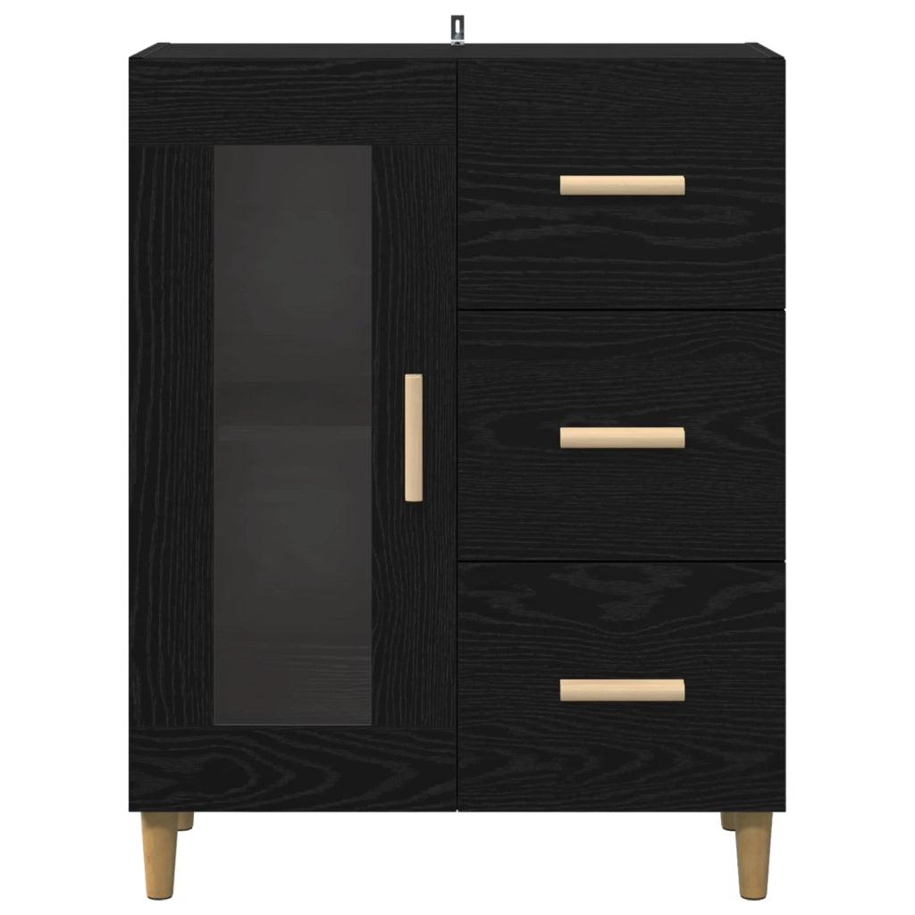 Credenza Rovere Nero 69,5 x 34 x 90 cm Legno multistrato