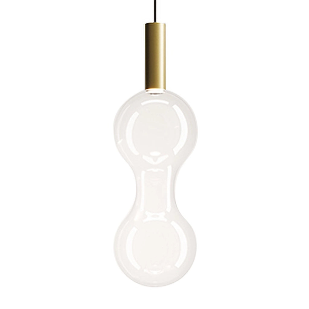 Zafferano Lampada a sospensione Sfer'Otto LED 8W in vetro borosilicato soffiato a bocca con finitura Oro e Trasparente, diametro 18 cm, IP40