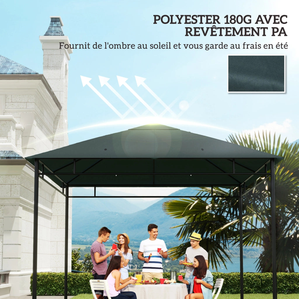Telo di ricambio per gazebo ¨C zephmum ¨C tessuto poliestere 180 g/m2 3x3 m grigio
