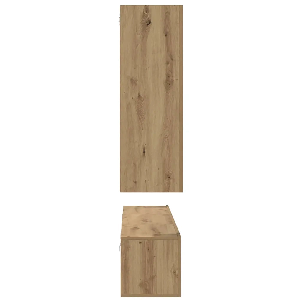 Set mobile TV 5 pz-Set di 5 Credenza per TV Rovere artigianale Legno multistrato 147576