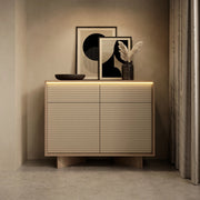 Madia Hateva, Credenza 2 Cassetti, 104x40x84h cm Marrone Rovere