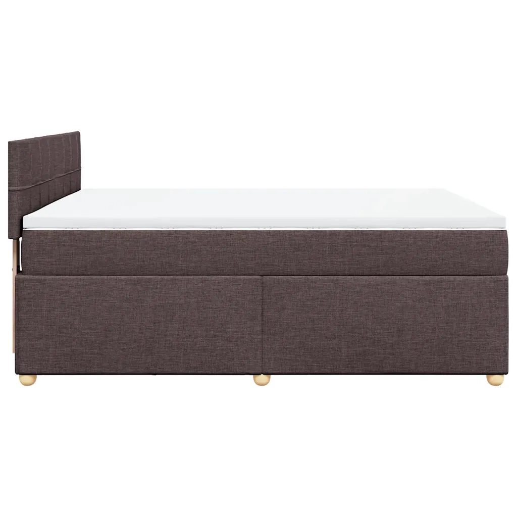 Giroletto a Molle con Materasso Marrone Scuro 140x190cm Tessuto 3286678
