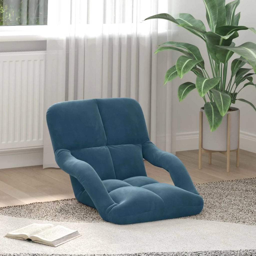 Sedia da Pavimento Blu 58 x 62 x 58 cm Velluto 42028140