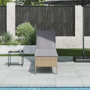 Lettino Prendisole con Cuscini Beige 55x200x44 cm in Polyrattan 4104103