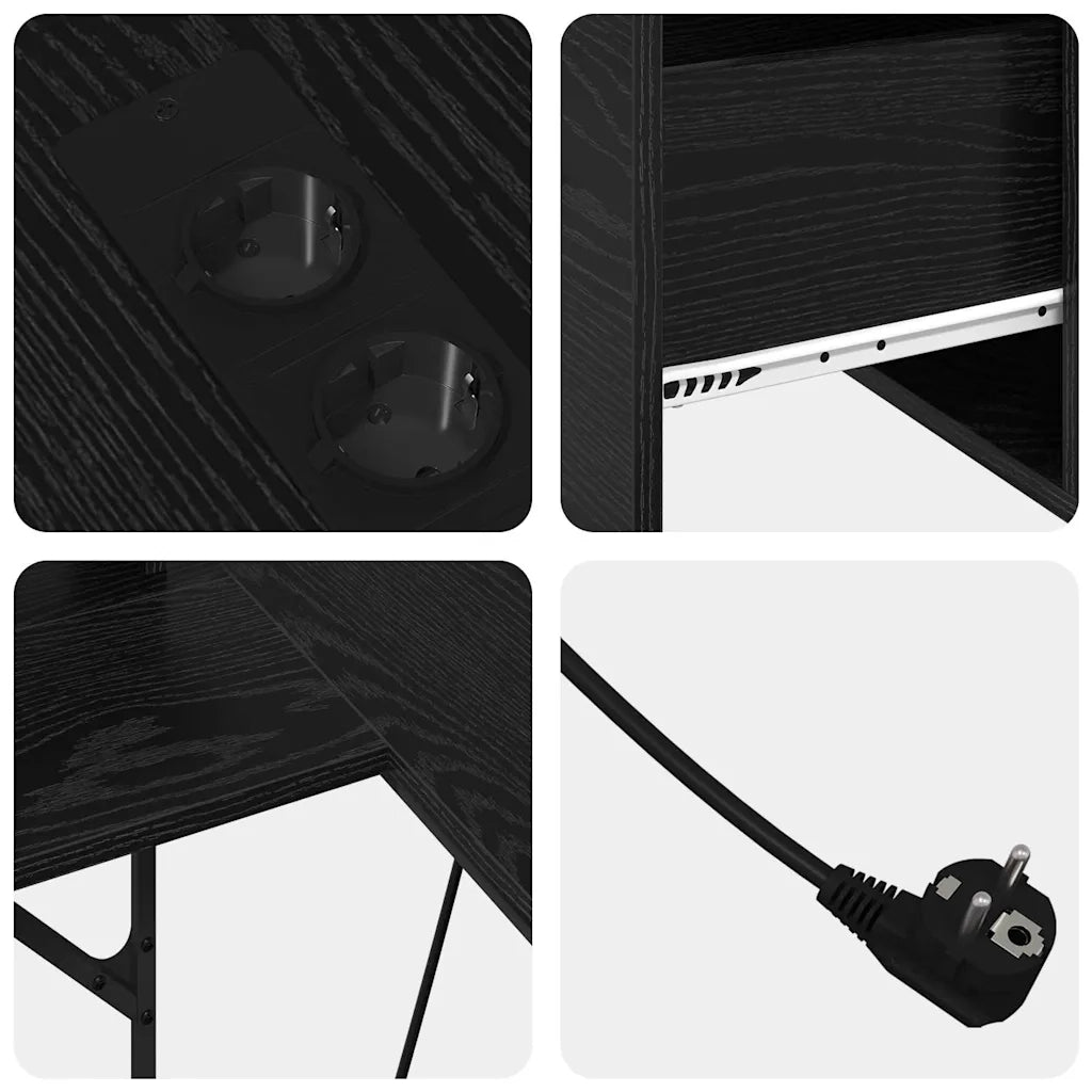 Scrivania | Tavolo da Ufficio Rovere Nero 182 x 101 x 87,5 cm Legno multistrato