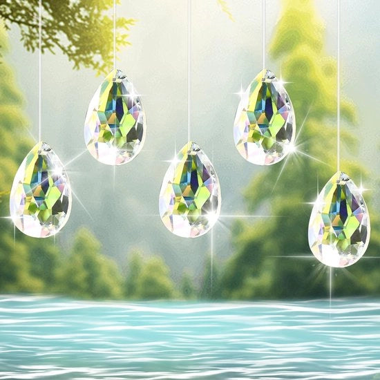 Decorazione per finestra 10 pezzi - Cristallo 38 mm - Hanger per finestra - Decorazione per finestra - Decorazione per luce solare - Linea trasparente