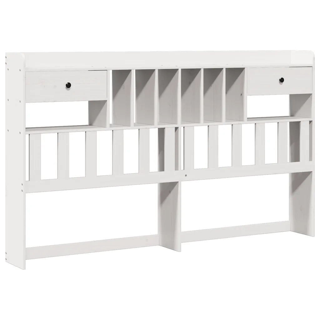 Letto matrimoniale | Letto per adulti | Giroletto con Libreria senza Materasso 180x200 cm in Legno Pino