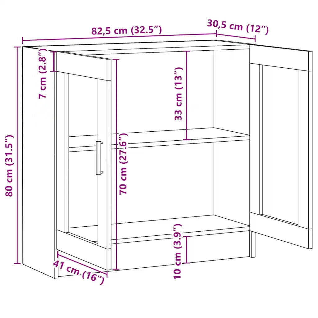 Vetrina Rovere Sonoma 82,5x30,5x80 cm in Legno Multistrato 802744