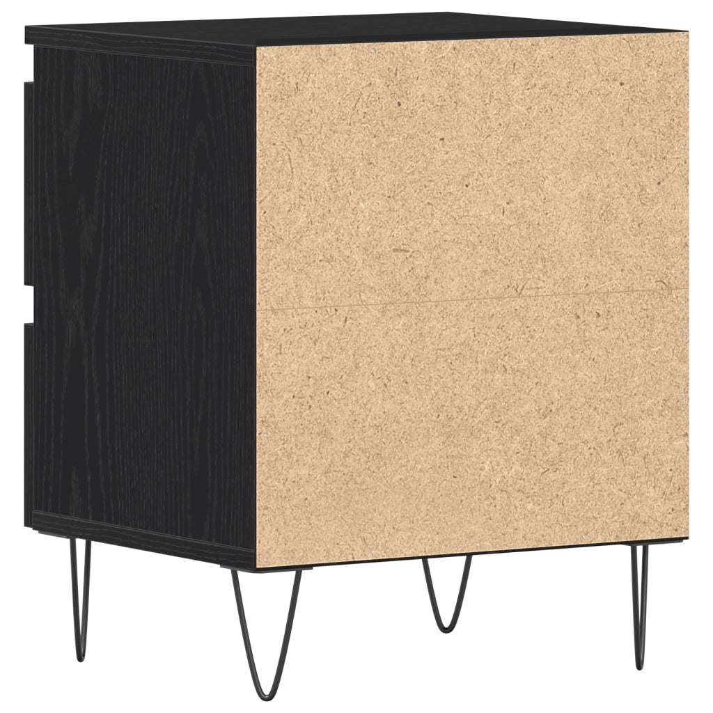 Comodini 2 pz Rovere Nero 40x35x50 cm Legno ingegnerizzato