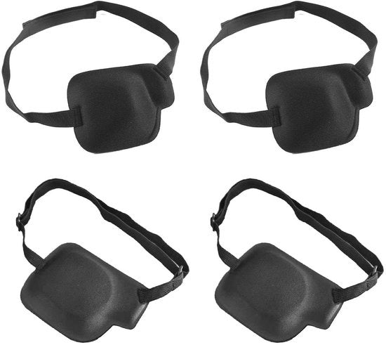 Maschera per gli occhi 4 pezzi - Ademend/Spons - Progettazione ergonomico - Protezione degli occhi - Recupero postoperatorio - Nero - Copertura degli occhi