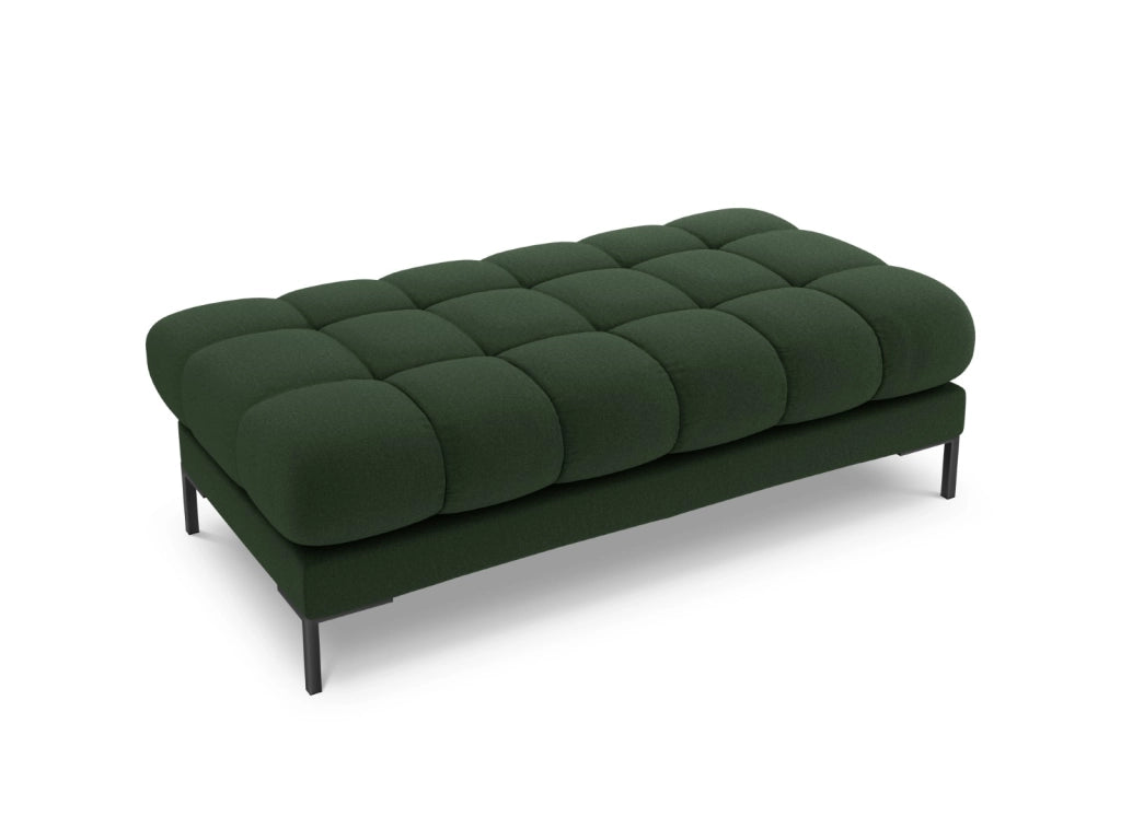Cosmopolitan Design - Panca "Bali" 2 posti in tessuto strutturato verde scuro 