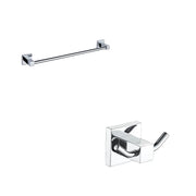 Set da bagno 2 accessori cromato: porta asciugamani 63cm, doppio appendino | Wash
