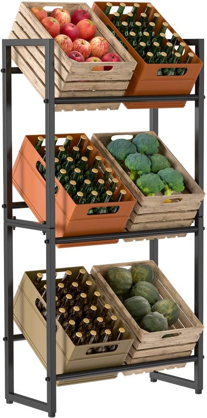 4 Scatole Raccogli Scatole 71x32x140cm per 6 Scatole Mobile per Scatole di Vino Bottiglie e Magazzino