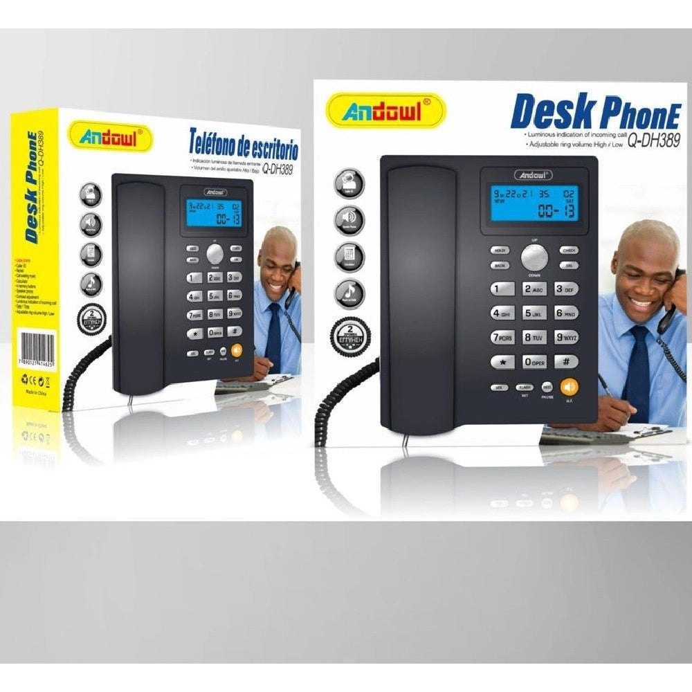 Trade Shop - Telefono Fisso Con Cavo Da Scrivania Funzione Di Richiamata Ufficio Casa Q-dh389 -
