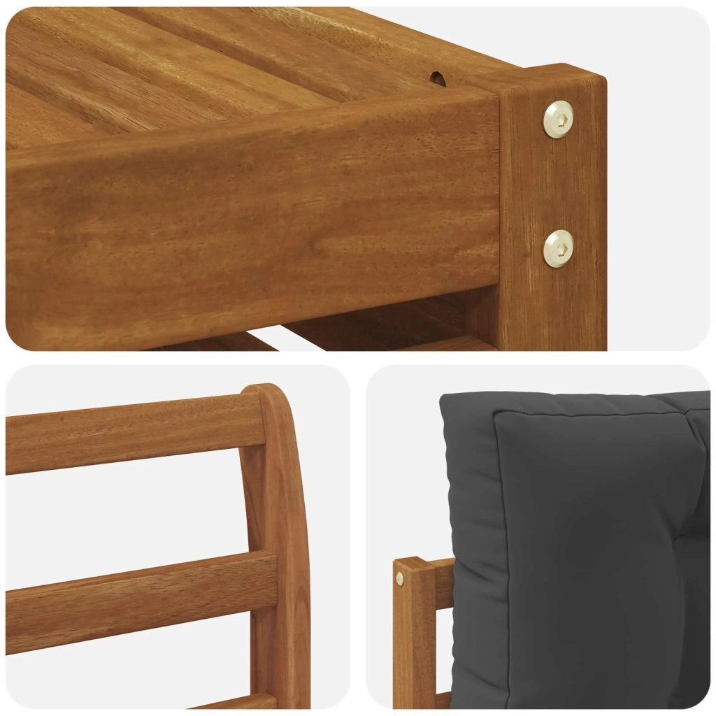 Set di divani da esterno con cuscino 8 pcs Naturale e Antracite