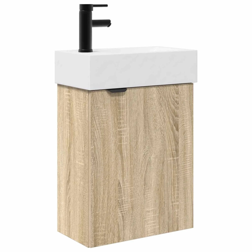 Mobile bagno con rubinetto Rovere Sonoma 45,5 x 22,5 x 84 cm
