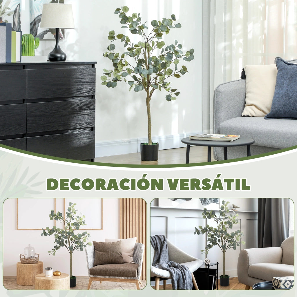 Pianta Eucalipto Artificiale 120cm ¨C Xylo ¨C 230 Foglie Verde con Vaso