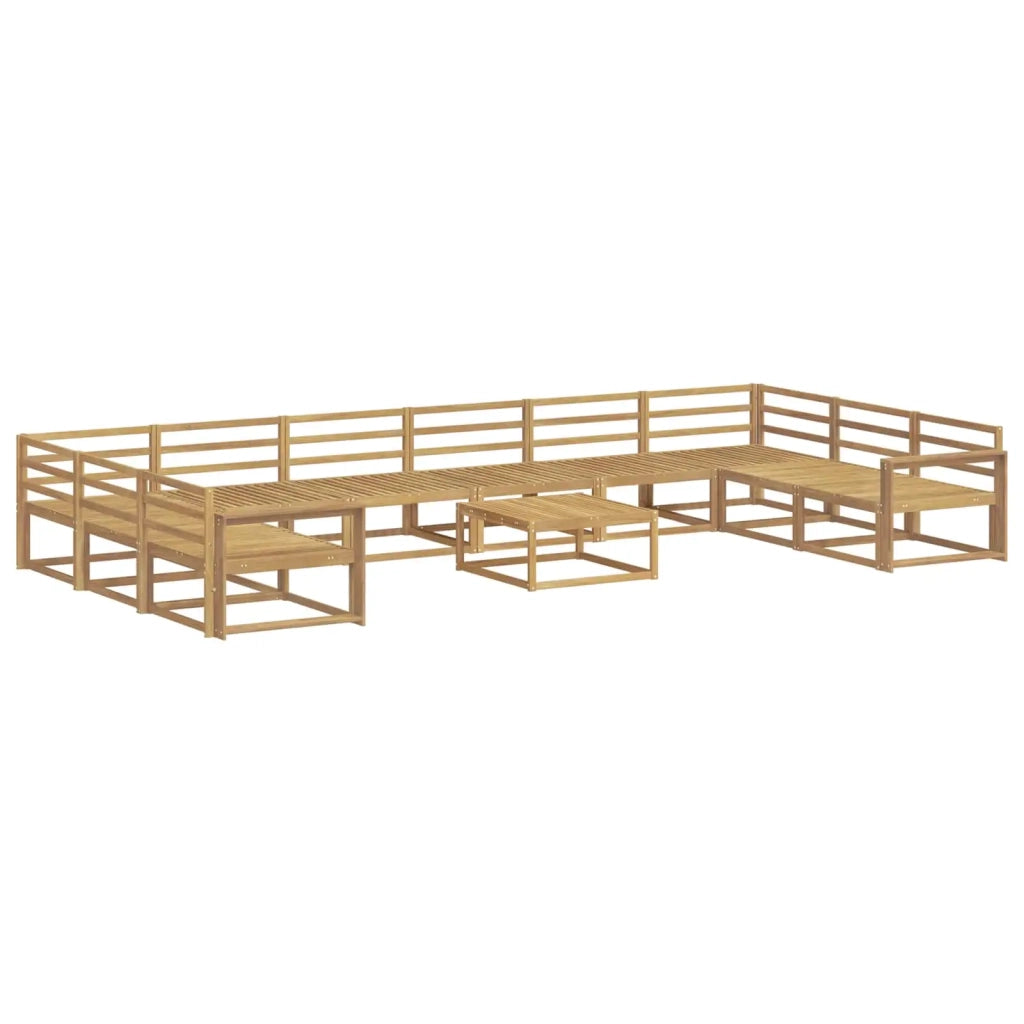 Set di divani da esterno 11 pcs Bianco Legno di Acacia Massello 3387143