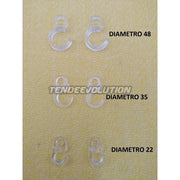 Set 20 Ganci per Tende d'Interno 48mm, Policarbonato Trasparente - Design Elegante Supporto Robusto per Tende - Soluzione Affidabile per Interni