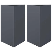 Fioriera rialzata per piante fiori giardino terrazze set da 2 triangolare 50 x 43 x 75 cm acciaio antracite 02_0039104