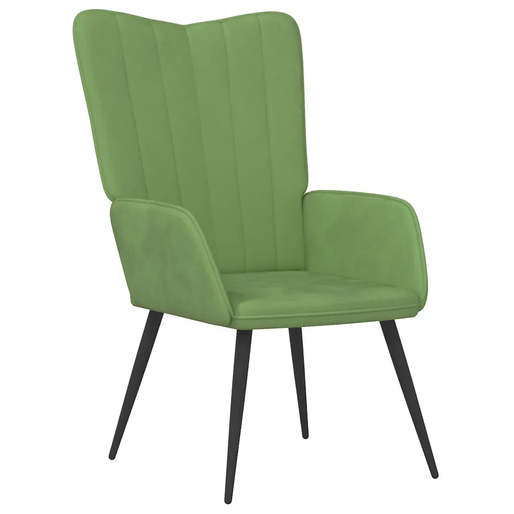 vidaXL Sedia Relax Verde Chiaro in Velluto