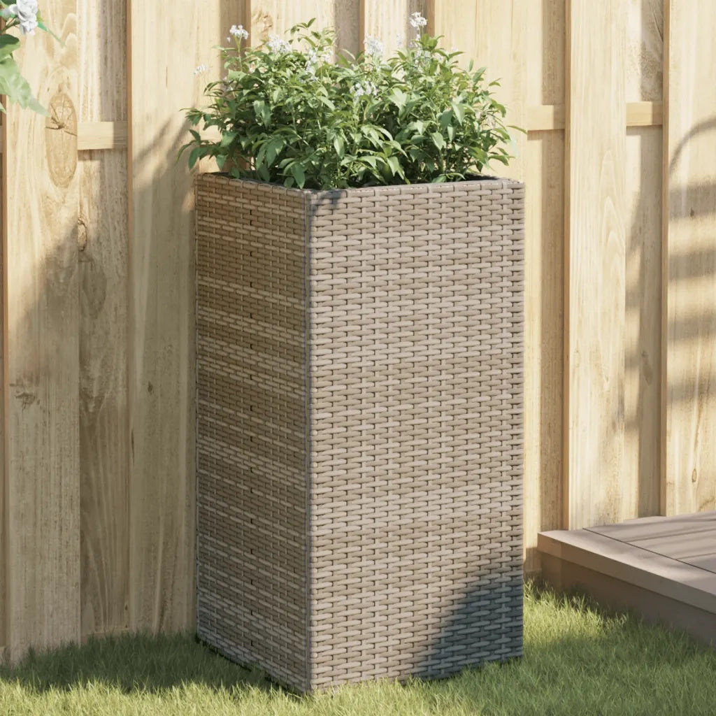 Fioriere da Giardino 2 pz Grigie 40x40x80 cm in Polyrattan 3210521
